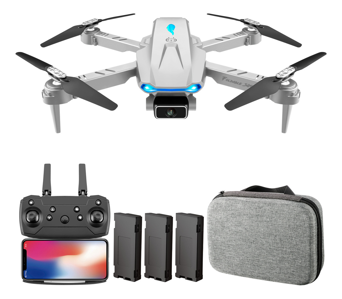 S89 Rc Drone Com Câmera 4k Wifi Fpv Dual Camera Drone Mini