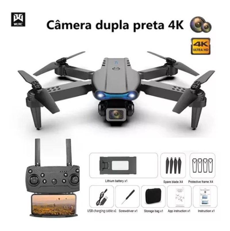 Drone Profissional E88 Pro 2.4ghz Com Câmera Hd E 1 Bateria