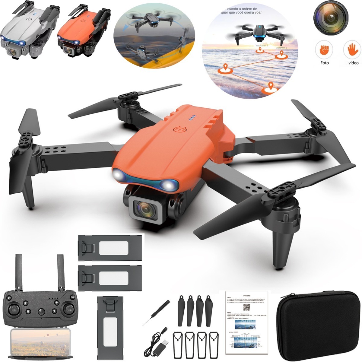 Drone E99 Pro Com 1 Câmera Aérea Hd Profissional E 3 Bateria - Imagem 15