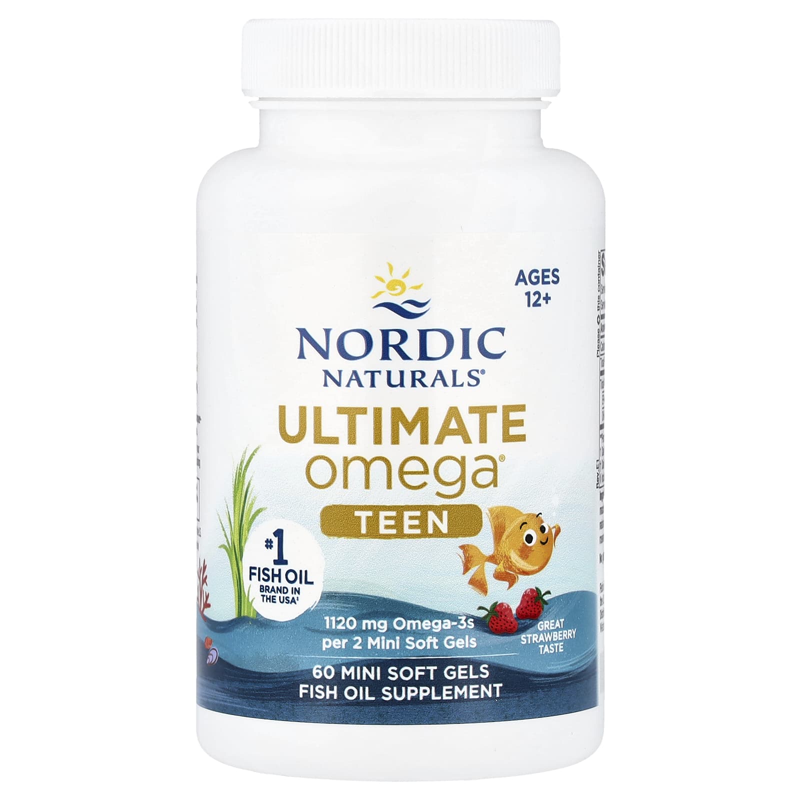 Nordic Naturals, Adolescentes, Óleo de Peixe Ultimate Omega®, Para Maiores de 12 Anos, Morango, 60 Mini Softgel - Imagem 3