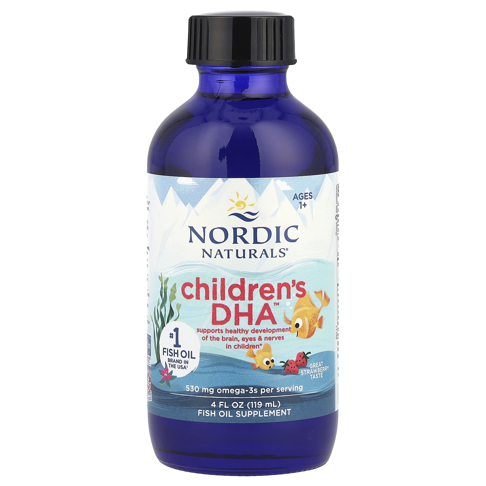 Nordic Naturals, Children's DHA™, Acima de 1 Ano de Idade, Morango, 119 ml (4 fl oz)