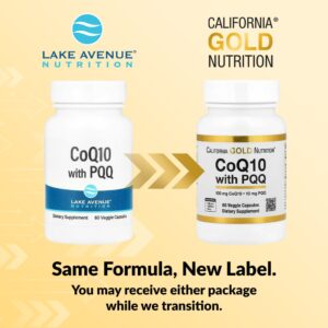 California Gold Nutrition, CoQ10 com PQQ, 60 Cápsulas Vegetais