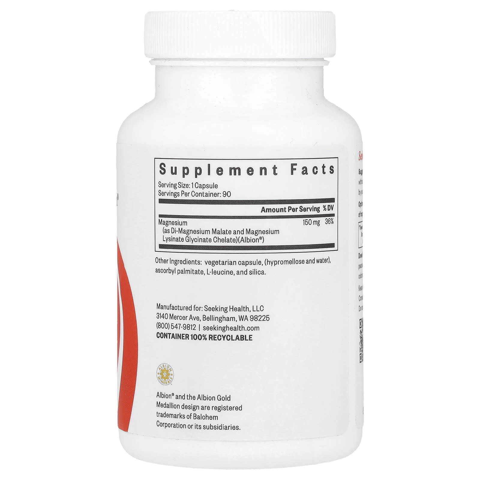 Seeking Health, Magnésio Ideal, 150 mg, 90 Cápsulas Vegetarianas - Imagem 2