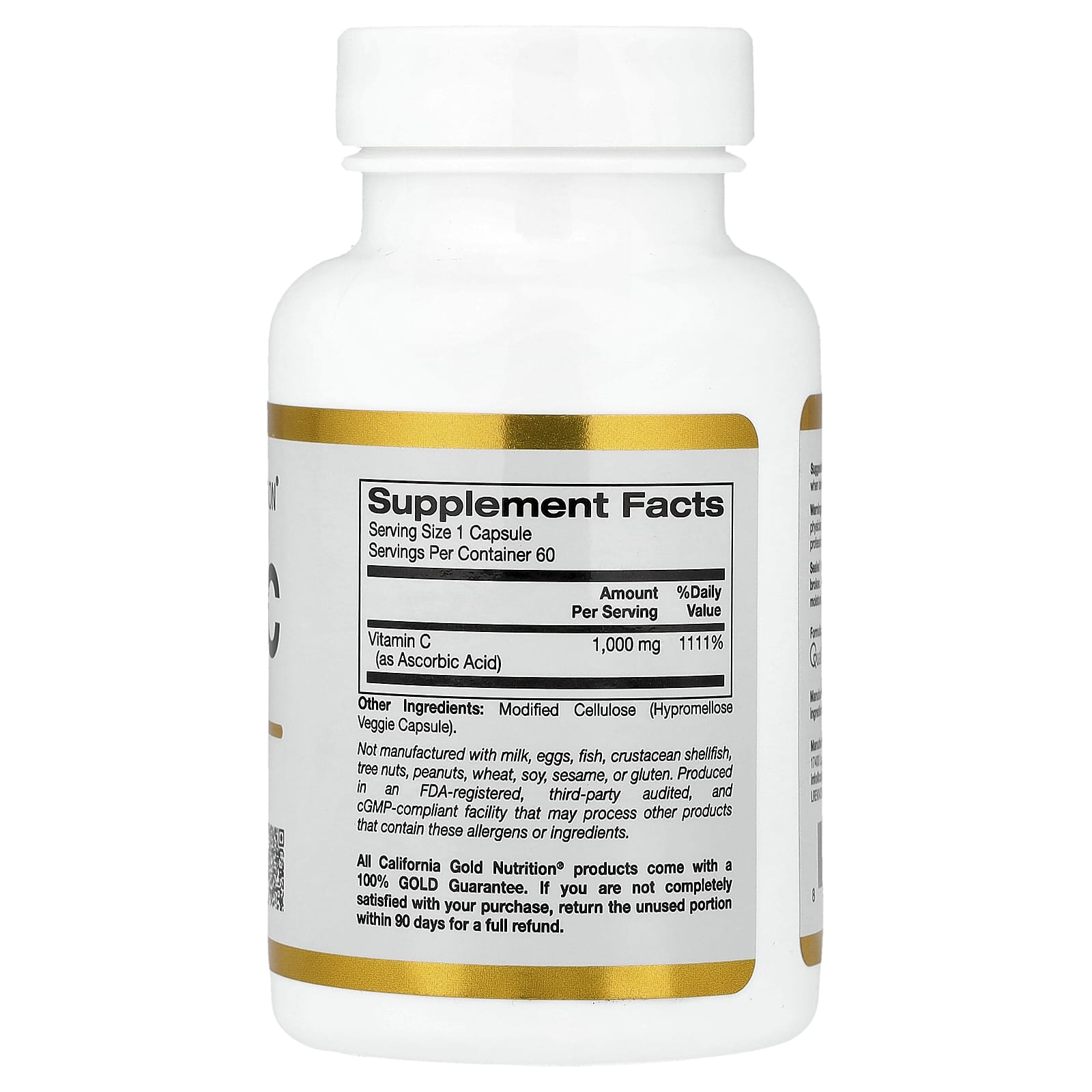 California Gold Nutrition, Vitamina C, Quali®-C, 1.000 mg, 60 Cápsulas Vegetais - Imagem 3