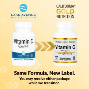 California Gold Nutrition, Vitamina C, Quali®-C, 1.000 mg, 60 Cápsulas Vegetais