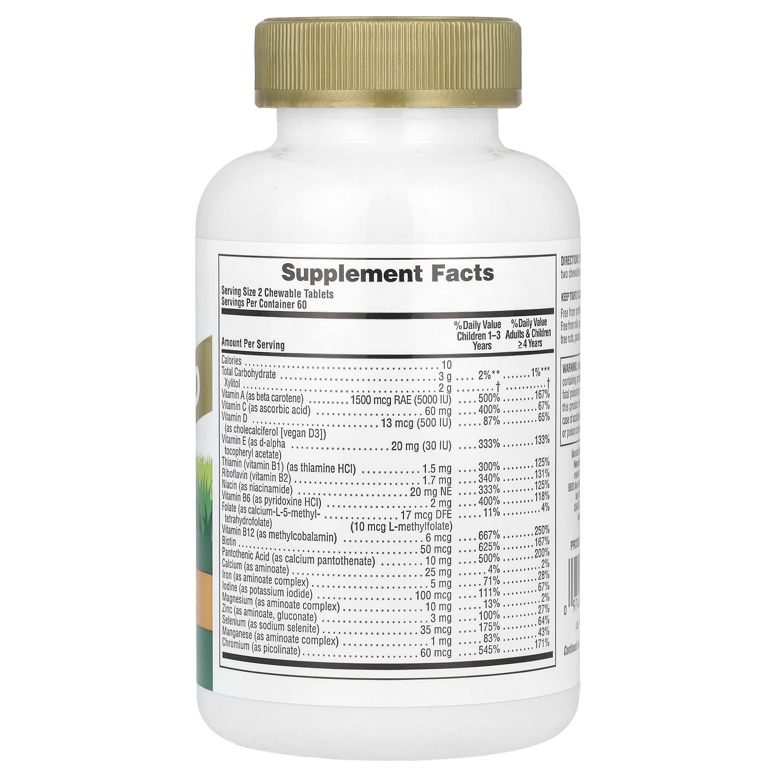 NaturesPlus, Animal Parade Gold®, Suplemento Multivitamínico Mastigável para Crianças, Cereja, Uva e Laranja, 120 Comprimidos em Formato de Animais - Imagem 2