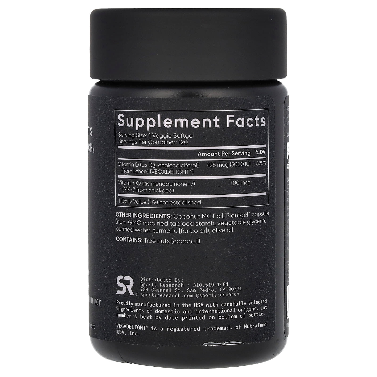 Sports Research, D3 + K2, À Base de Plantas, 120 Cápsulas Softgel Vegetais - Imagem 2