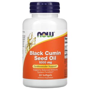 NOW Foods, Óleo da Semente de Cominho Preto, 1.000 mg, 60 Cápsulas Gelatinosas