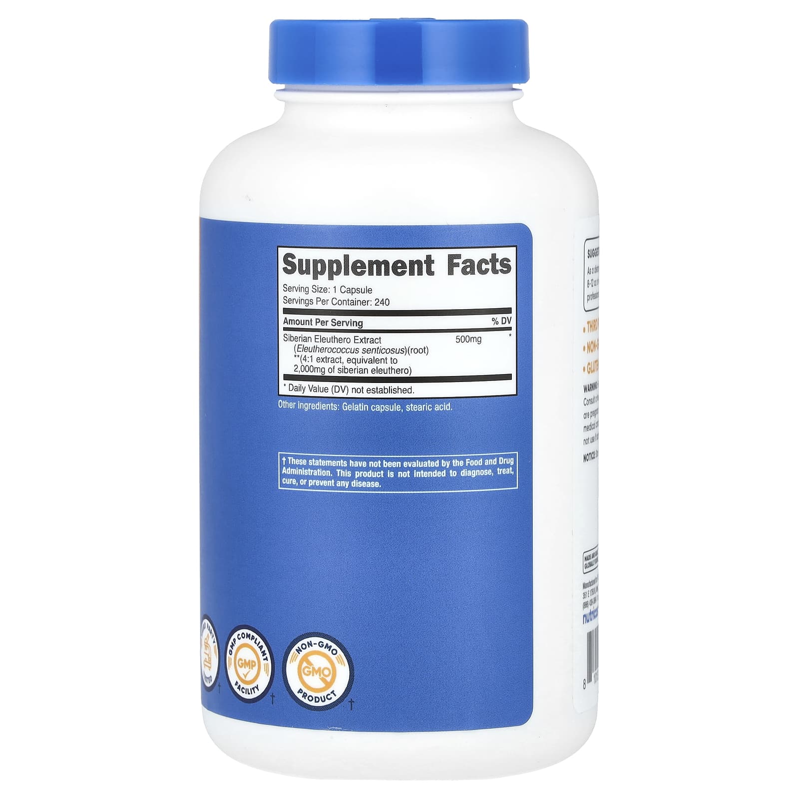Nutricost, Eleuthero siberiano, 2.000 mg, 240 cápsulas - Imagem 2