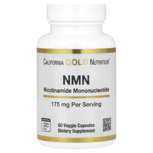 California Gold Nutrition, NMN, 175 mg, 60 Cápsulas Vegetais