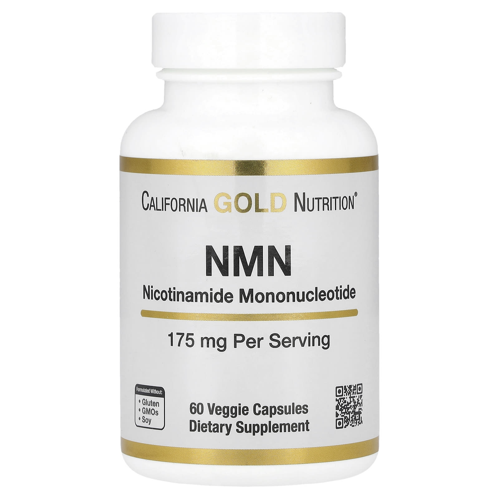California Gold Nutrition, NMN, 175 mg, 60 Cápsulas Vegetais