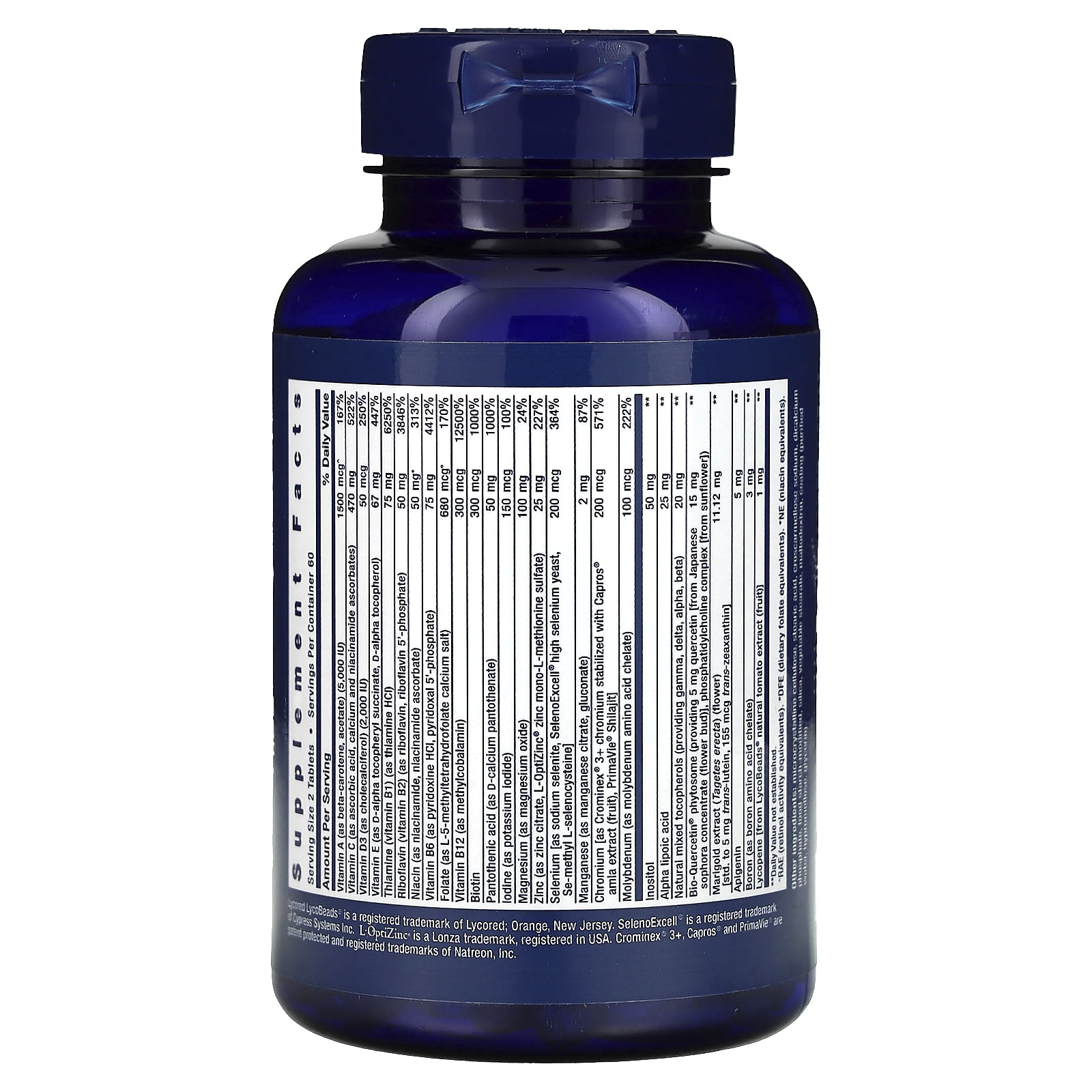 Life Extension, Multivitamínico 2 por Dia, 120 Comprimidos - Imagem 2