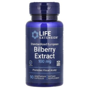 Life Extension, Extrato de Mirtilo Europeu Padronizado, 100 mg, 90 Cápsulas Vegetarianas