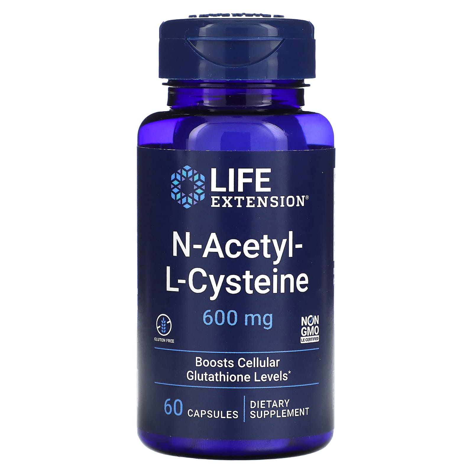 Life Extension, Acetilcisteína, 600 mg, 60 Cápsulas