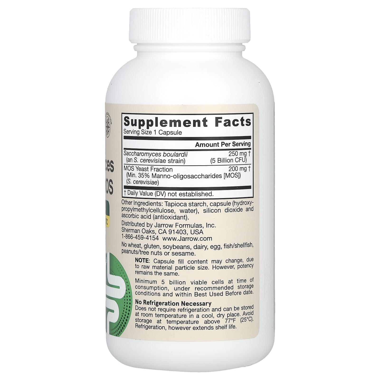 Jarrow Formulas, Saccharomyces Boulardii Vegano + MOS, 5 Bilhões de UFCs, 90 Cápsulas Vegetais - Imagem 2