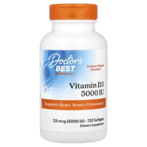 Doctor's Best, Vitamina D3, 125 mcg (5.000 UI), 720 Cápsulas Softgel