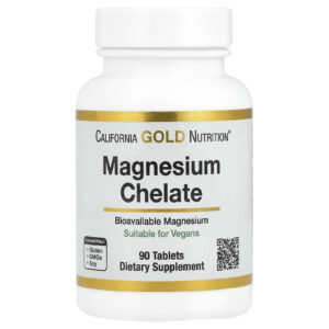 California Gold Nutrition, Magnésio Quelato com Cálcio, 90 Comprimidos