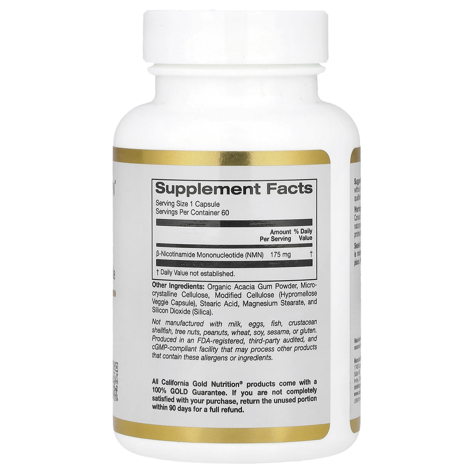 California Gold Nutrition, NMN, 175 mg, 60 Cápsulas Vegetais - Imagem 2