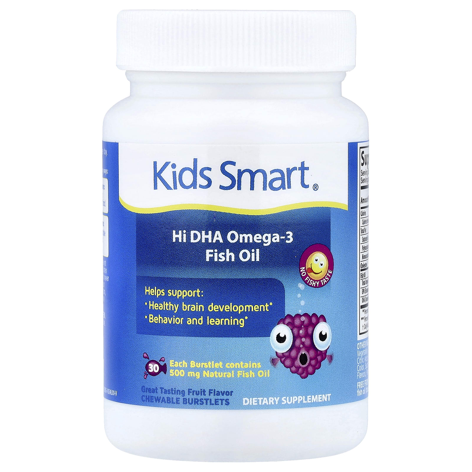 Kids Smart, Kids Smart®, Óleo de Peixe com Alto Teor de Ômega-3 DHA, Frutas, 30 Burstlets Mastigáveis - Imagem 3