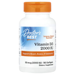 Doctor's Best, Vitamina D3, 50 mcg (2.000 UI), 180 Softgels