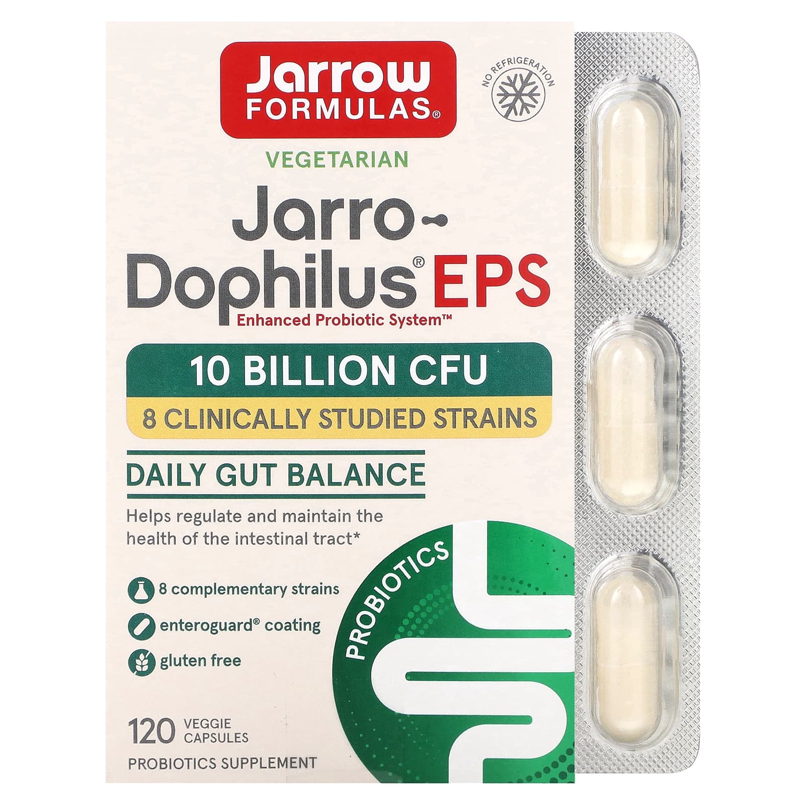 Jarrow Formulas, Jarro-Dophilus® EPS, 120 Cápsulas Vegetais (5 Bilhões por Cápsula)
