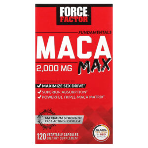 Force Factor, Fundamentals, Maca Max, 120 Cápsulas Vegetais