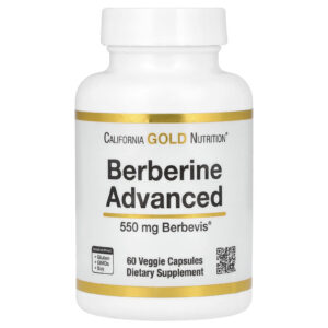 California Gold Nutrition, Berberina Avançada, Fitossomo Berbevis com Complexo de Fosfolipídeos de Berberina e Lecitina de Girassol, 550 mg, 60 Cápsulas Vegetais