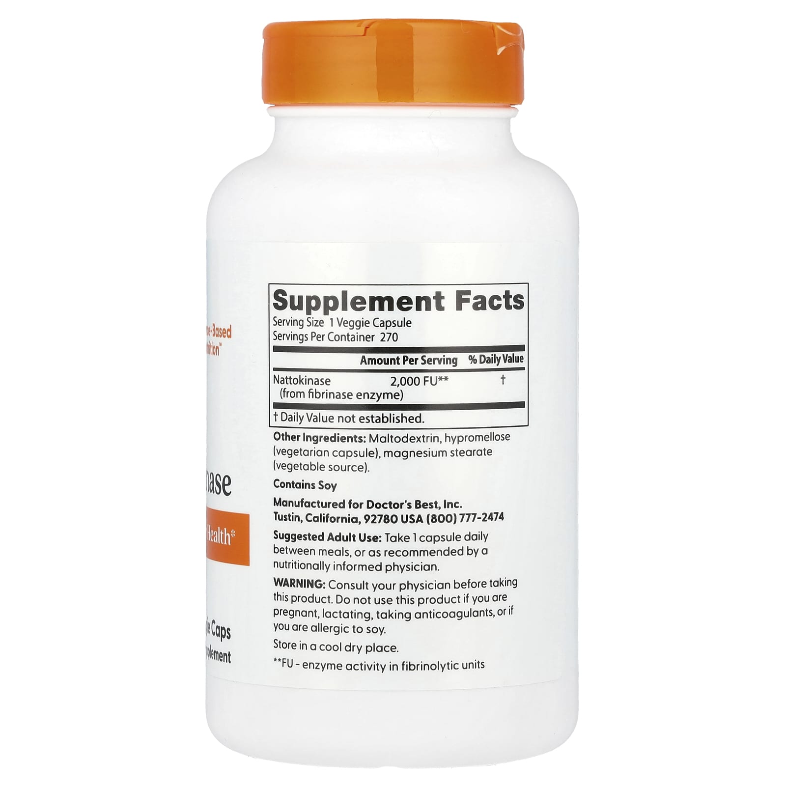 Doctor's Best, Best Nattokinase, 2.000 FU, 270 Cápsulas Vegetais - Imagem 2
