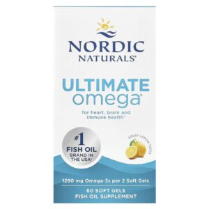 Nordic Naturals, Ultimate Omega, Limão, 60 Cápsulas Softgel (640 mg por Cápsula Softgel)