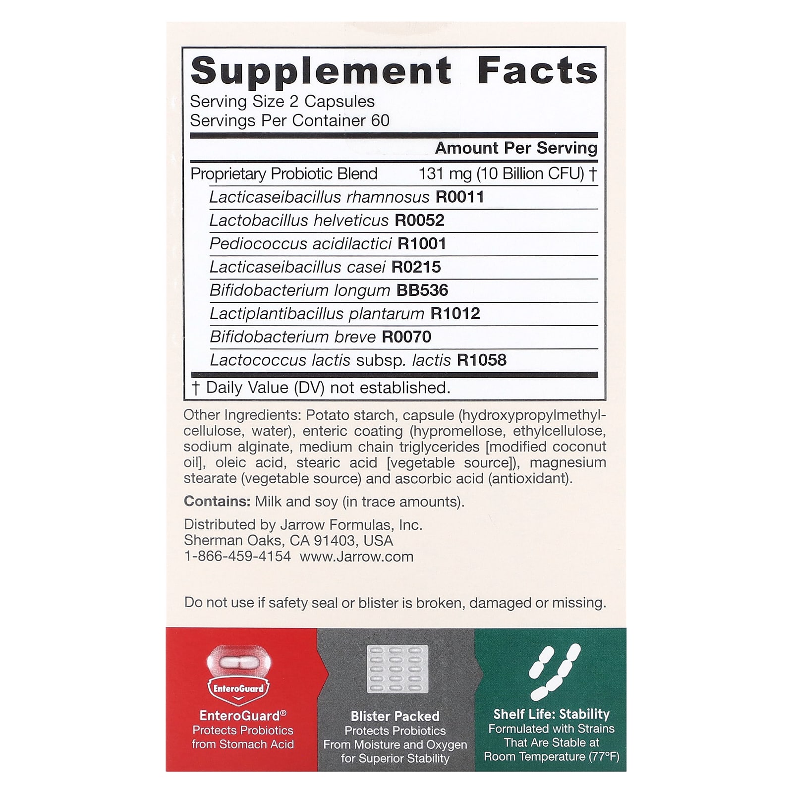 Jarrow Formulas, Jarro-Dophilus® EPS, 120 Cápsulas Vegetais (5 Bilhões por Cápsula) - Imagem 2