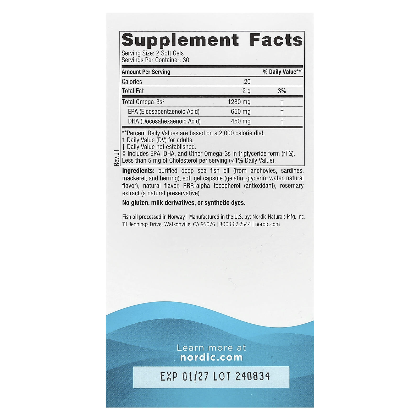 Nordic Naturals, Ultimate Omega, Limão, 60 Cápsulas Softgel (640 mg por Cápsula Softgel) - Imagem 2