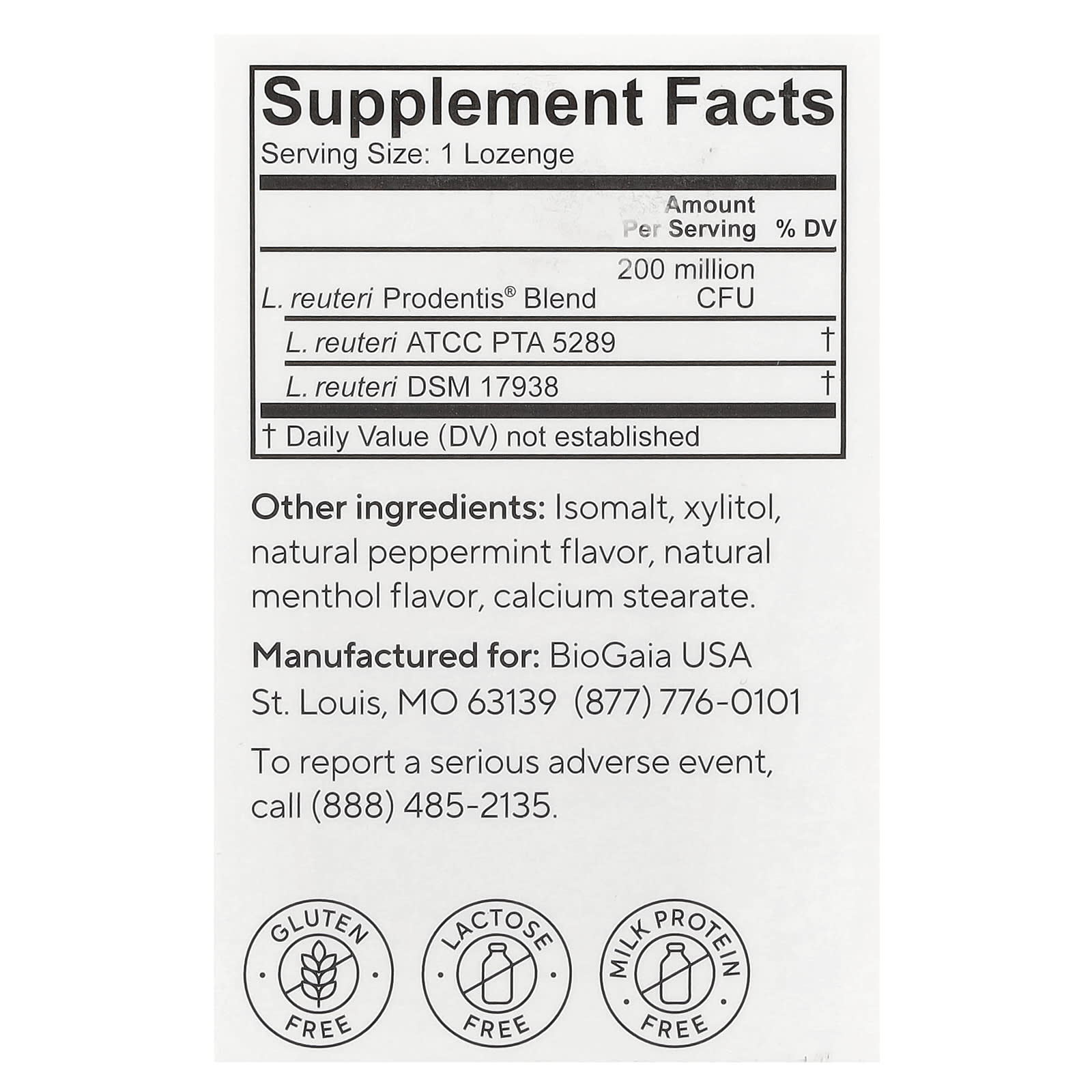BioGaia, Probiótico Prodentis® para a Saúde Bucal, Para Gengivas e Dentes Saudáveis, Menta, 30 Pastilhas Probióticas - Imagem 2