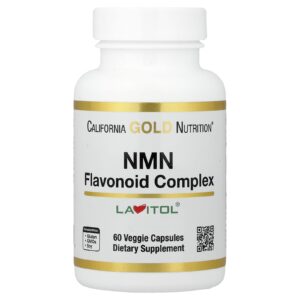 California Gold Nutrition, Complexo de Flavonoides de NMN com Apigenina e Taxifolina, 60 Cápsulas Vegetais
