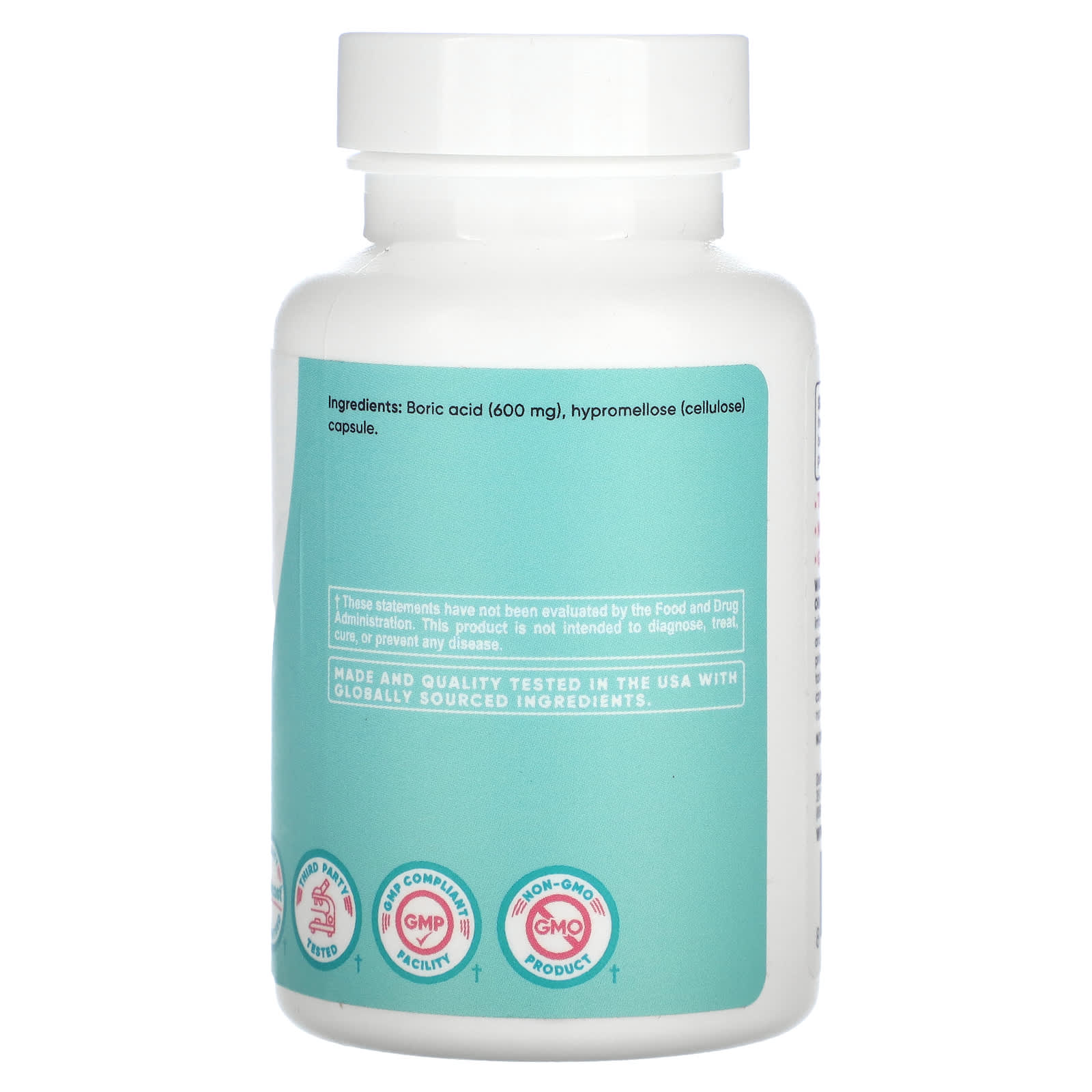 Nutricost, Mulheres, Ácido Bórico, Supositório Vaginal, 600 mg, 30 Cápsulas - Imagem 2