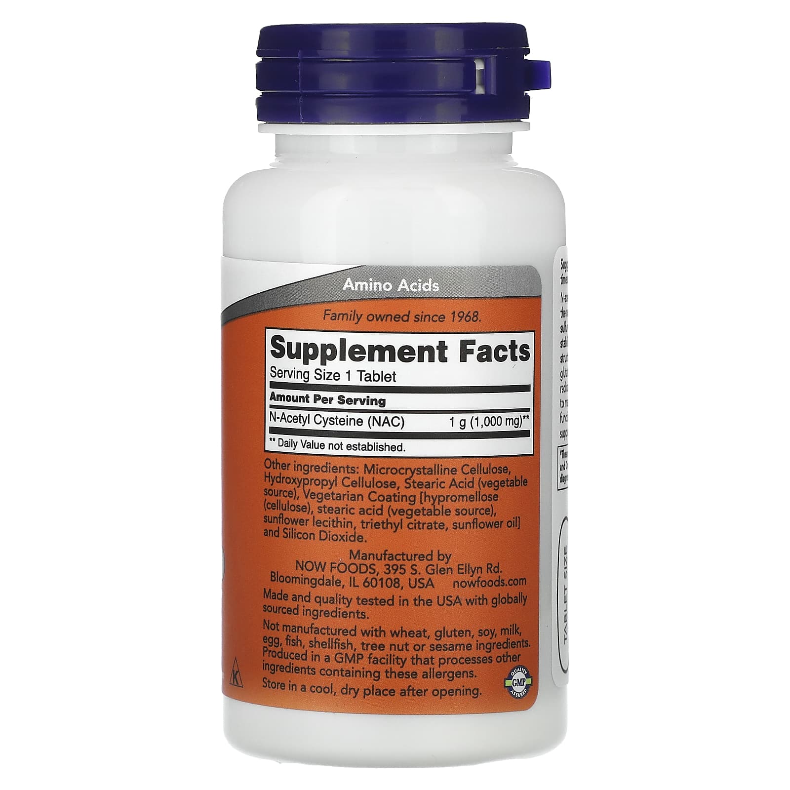 NOW Foods, NAC, 1.000 mg, 60 comprimidos - Imagem 2