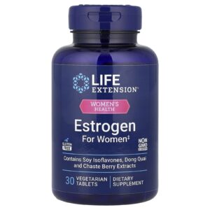 Life Extension, Saúde Feminina, Estrogênio para Mulheres, 30 Comprimidos Vegetarianos