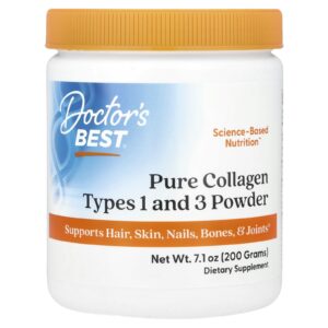 Doctor's Best, Colágeno Puro dos Tipos 1 e 3 em Pó, 200 g (7,1 oz)