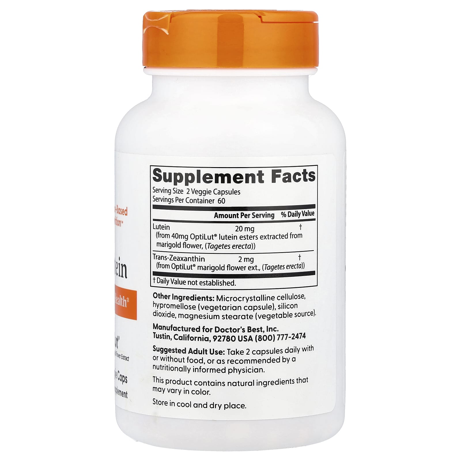 Doctor's Best, Luteína, 120 Cápsulas Vegetais - Imagem 2