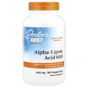 Doctor's Best, Ácido Tióctico 600, 600 mg, 180 Cápsulas Vegetais