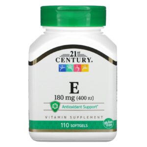 21st Century, Vitamina E, 180 mg (400 UI), 110 Cápsulas Softgel