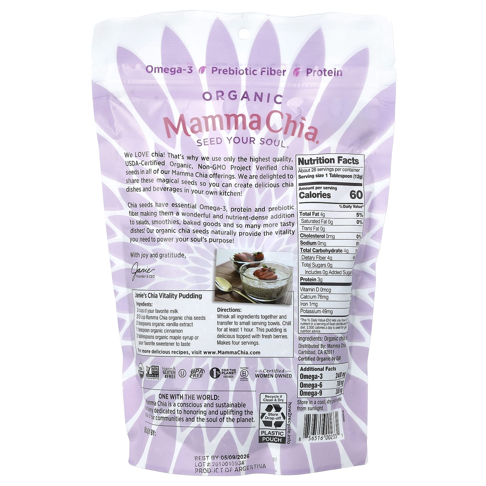 Mamma Chia, Semente de Chia Orgânica, 340 g (12 oz) - Imagem 2