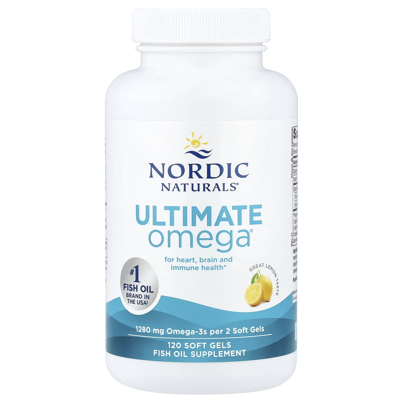 Nordic Naturals, Ultimate Omega, Limão, 1.280 mg, 120 Cápsulas Softgel (640 mg por Cápsula Softgel) - Imagem 3