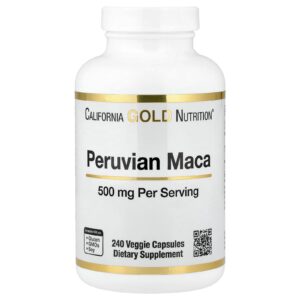 California Gold Nutrition, Maca Peruana, 500 mg, 240 Cápsulas Vegetais