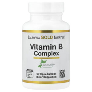 California Gold Nutrition, Vitaminas do Complexo B com Folato, Biotina, Ácido Pantotênico e Vitamina B6, 60 Cápsulas Vegetais
