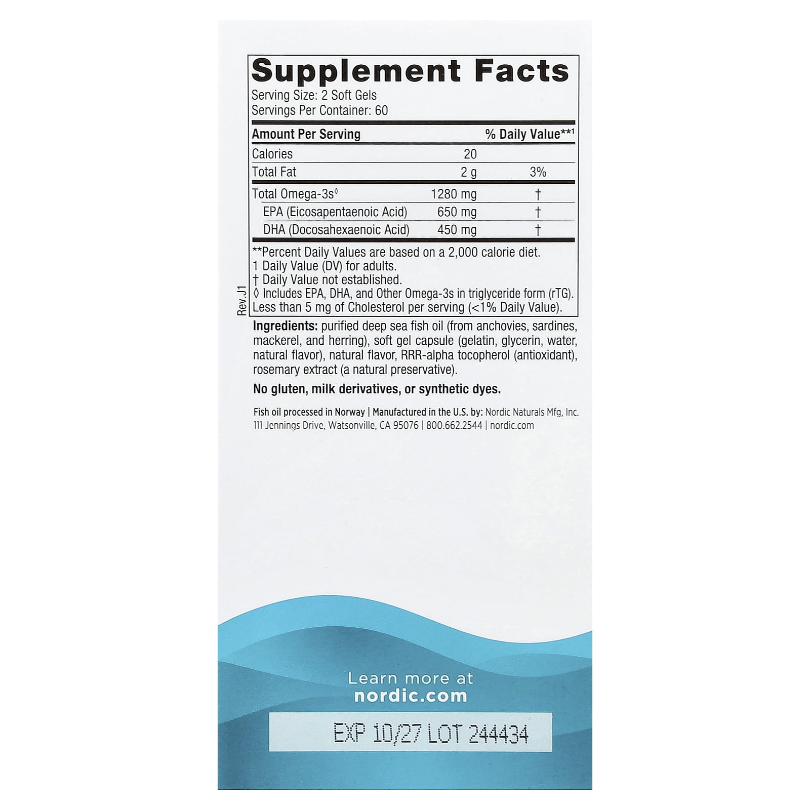 Nordic Naturals, Ultimate Omega, Limão, 1.280 mg, 120 Cápsulas Softgel (640 mg por Cápsula Softgel) - Imagem 2