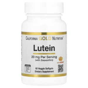 California Gold Nutrition, Luteína com Zeaxantina de Extrato de Calêndula, 20 mg, 60 Cápsulas Softgel Vegetais