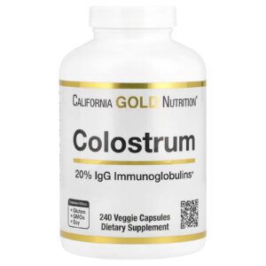 California Gold Nutrition, Colostro com 20% IgG e Imunoglobulinas, 240 Cápsulas Vegetais