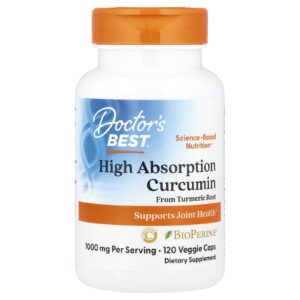 Doctor's Best, Curcumina de Alta Absorção, 120 Cápsulas Vegetais