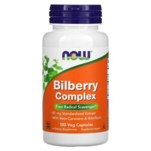 NOW Foods, Complexo de Mirtilo Europeu, 100 Cápsulas Vegetais