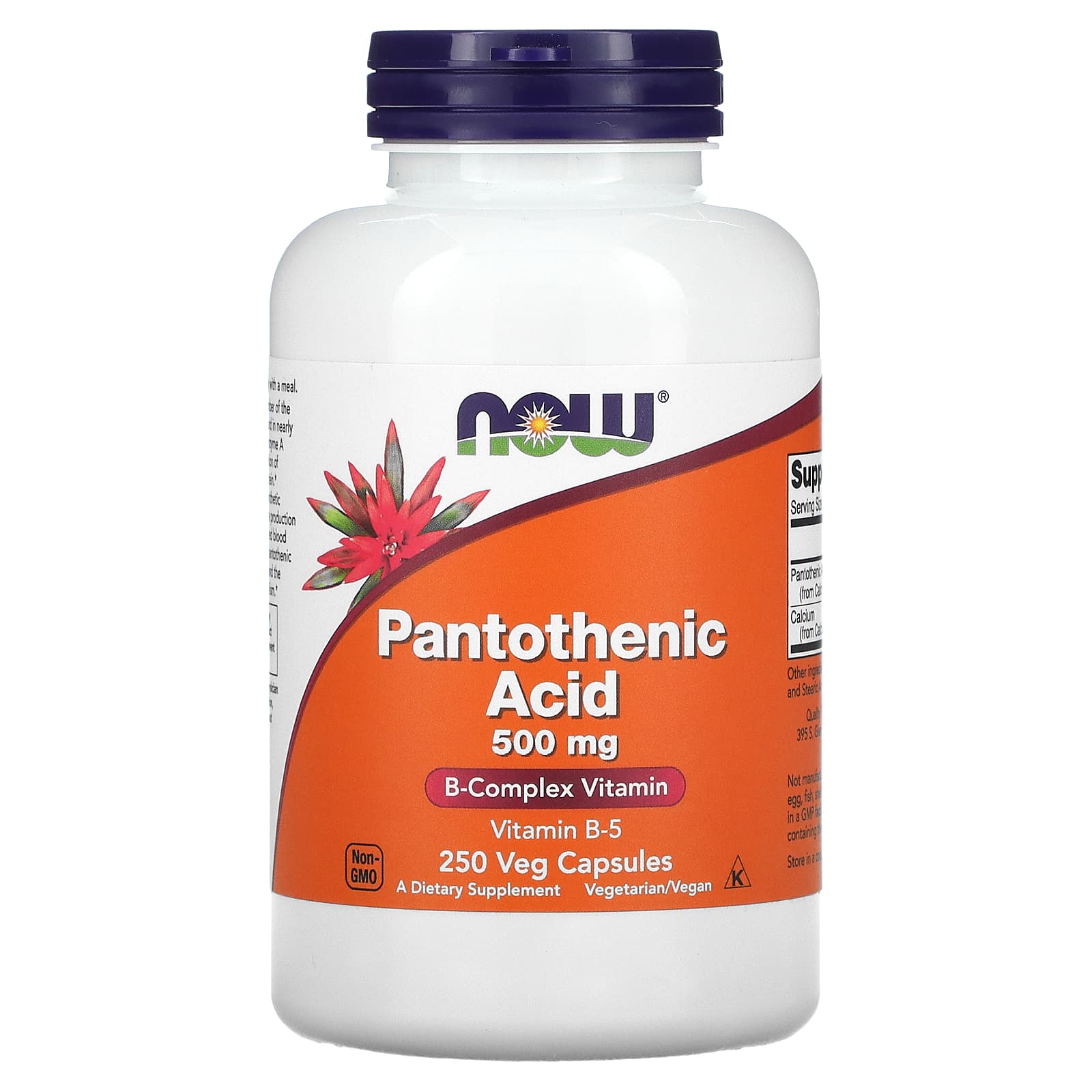 NOW Foods, Ácido Pantotênico, 500 mg, 250 Cápsulas Vegetais